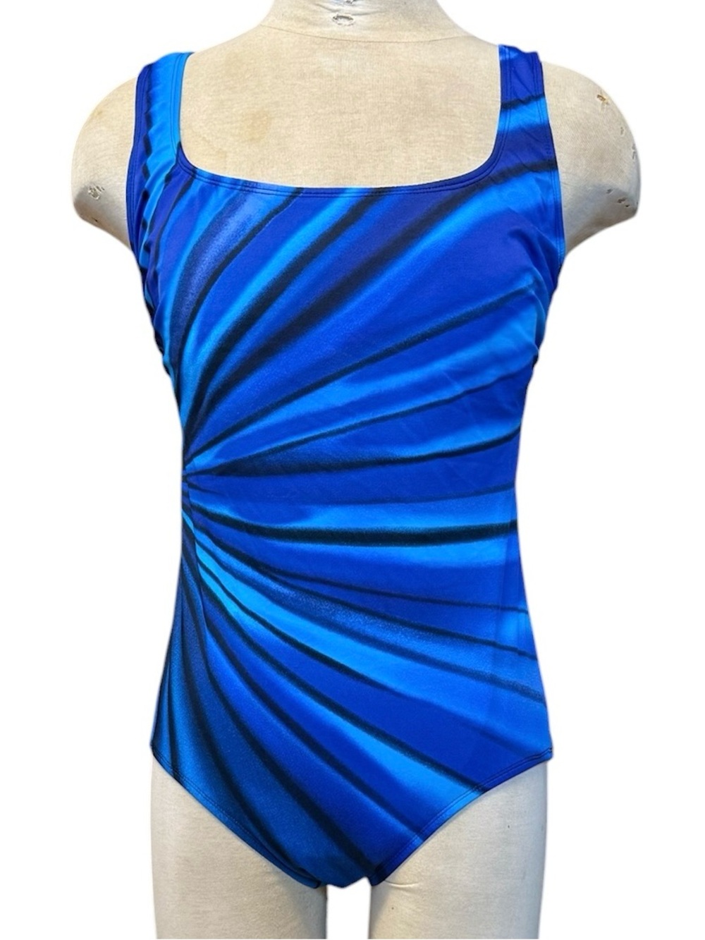 Vintage Robby Len Swimsuit One Piece Abstract Swirl 14